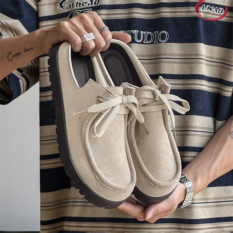 Men'S Fashion Loafers Shoes - Fashion Men Half Slippers Suede Men