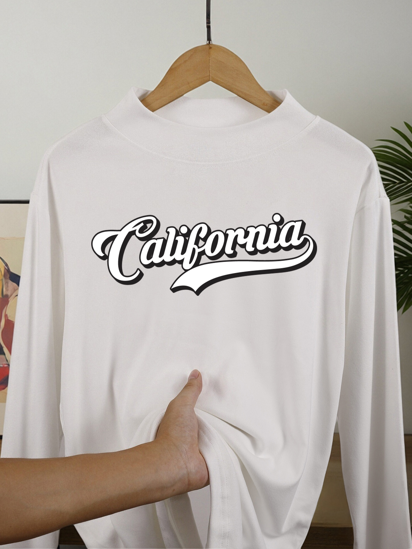 Mens Fashion Top - California Art Letter Printing Man Long