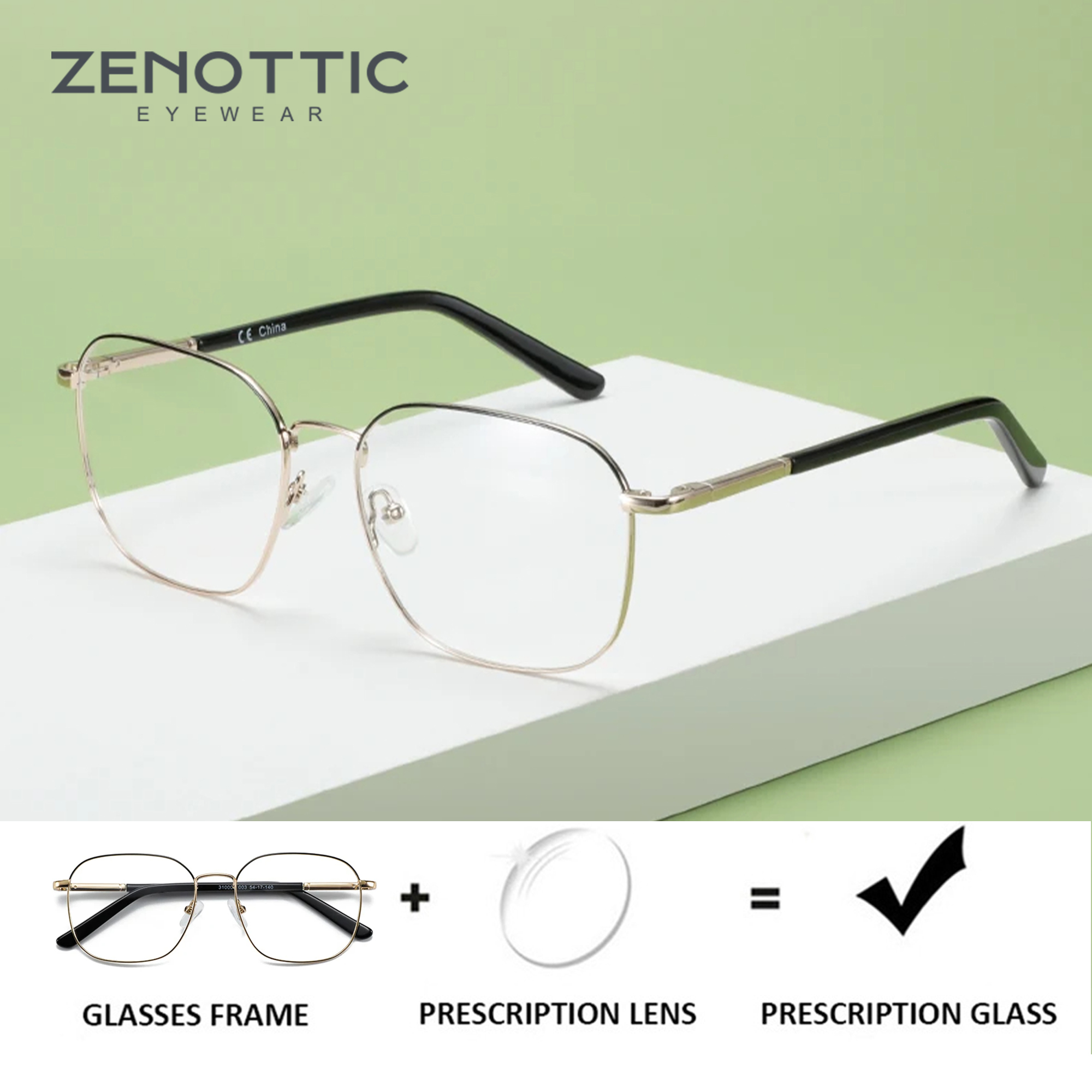 Mens Fashion Reading Glasses - ZENOTTIC Square Progressive Prescription Glasses Ultra