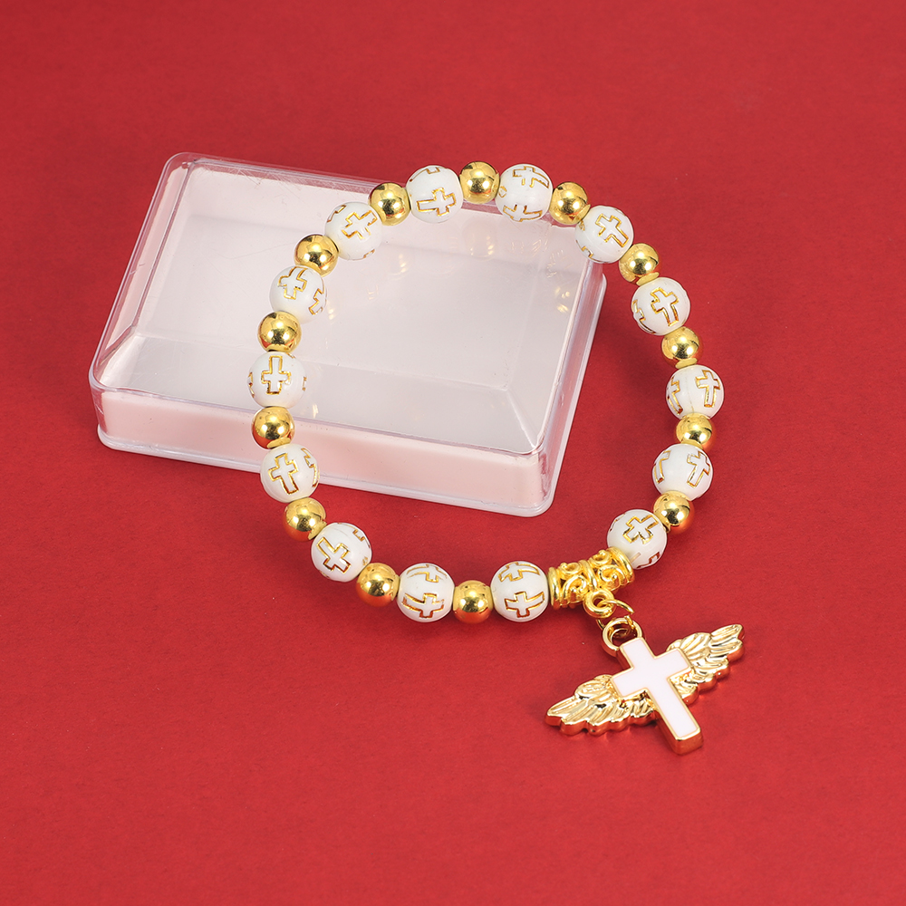 Fashion Men Vogue - Vogue elegance angel cross Beaded bracelet