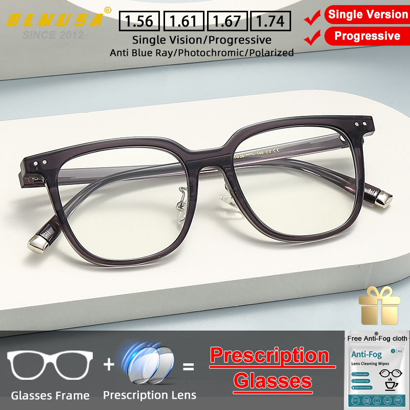 Mens Fashion Reading Glasses - BLMUSA Classic Square Round Frame Myopia