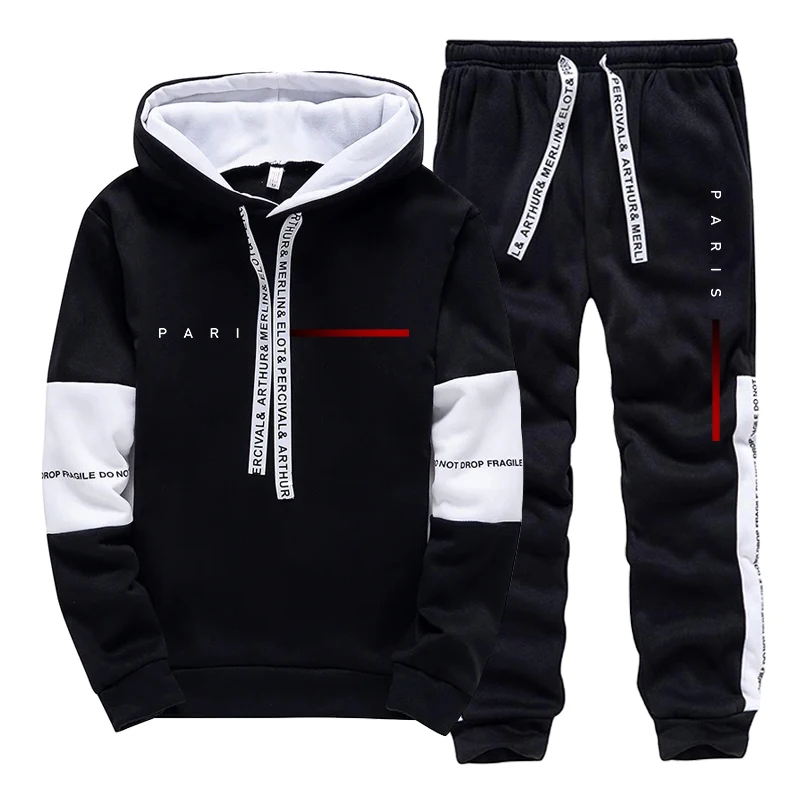 Men'S Fashion Hoodies - Men's Set Paris Fashion Hoodie and