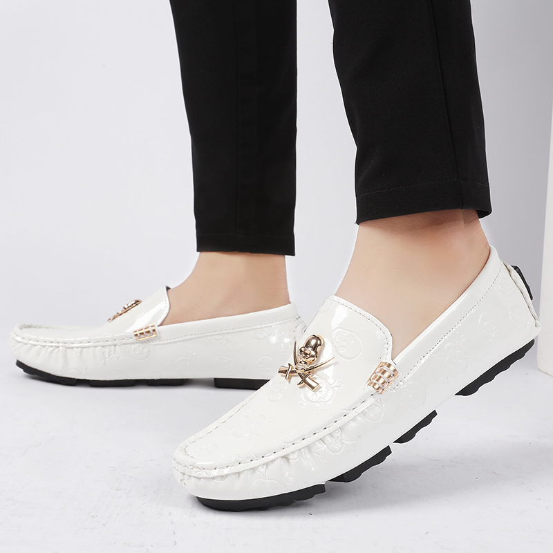Suede Loafers Men - Men Quality Shoes Shine Skull Loafers