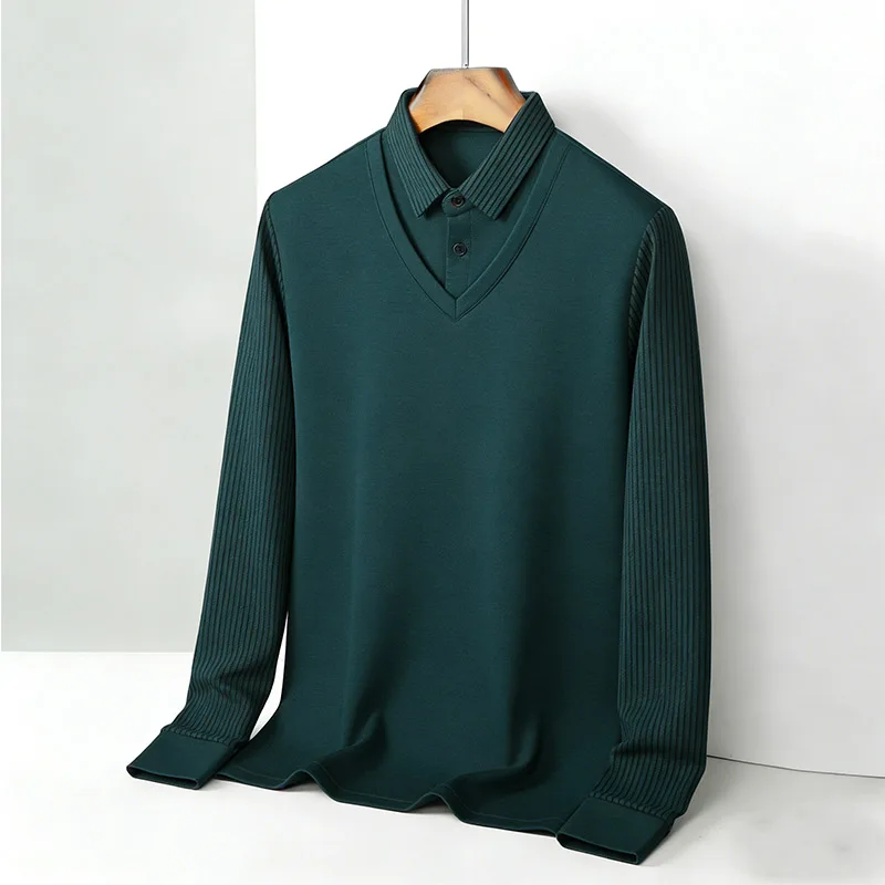 Men Fashion Upper - Men's Fake Two Piece Shirt Collar