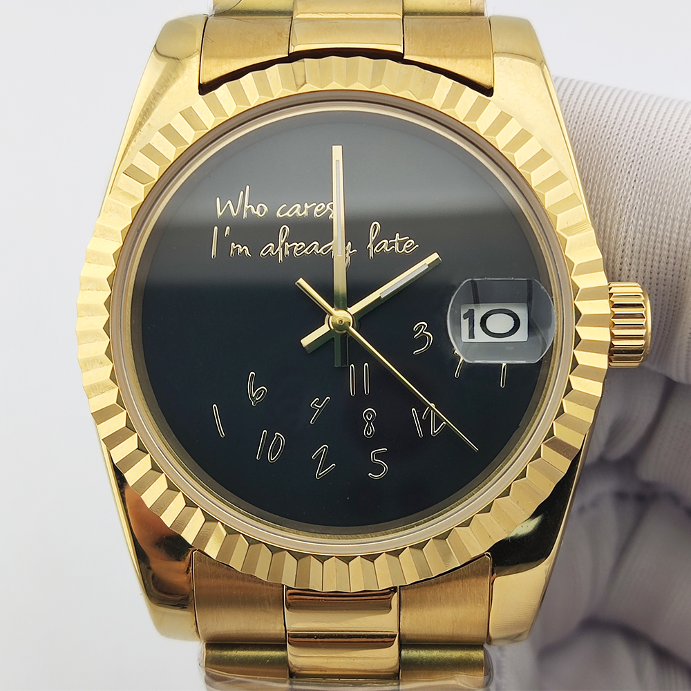36/39mm Gold Men Watch nh35 Wa - Men'S Fashion Logo recensione e prezzo