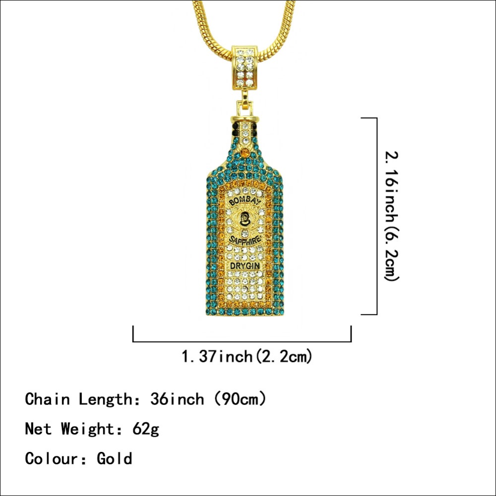 Big Wine bottle Necklaces Full - Fashion Men Vogue recensione e prezzo