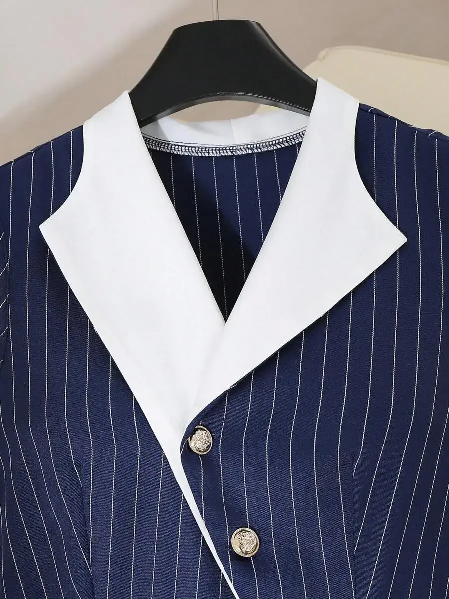 Blue Striped Sleeveless A-Line - Mens Fashion Top recensione e prezzo