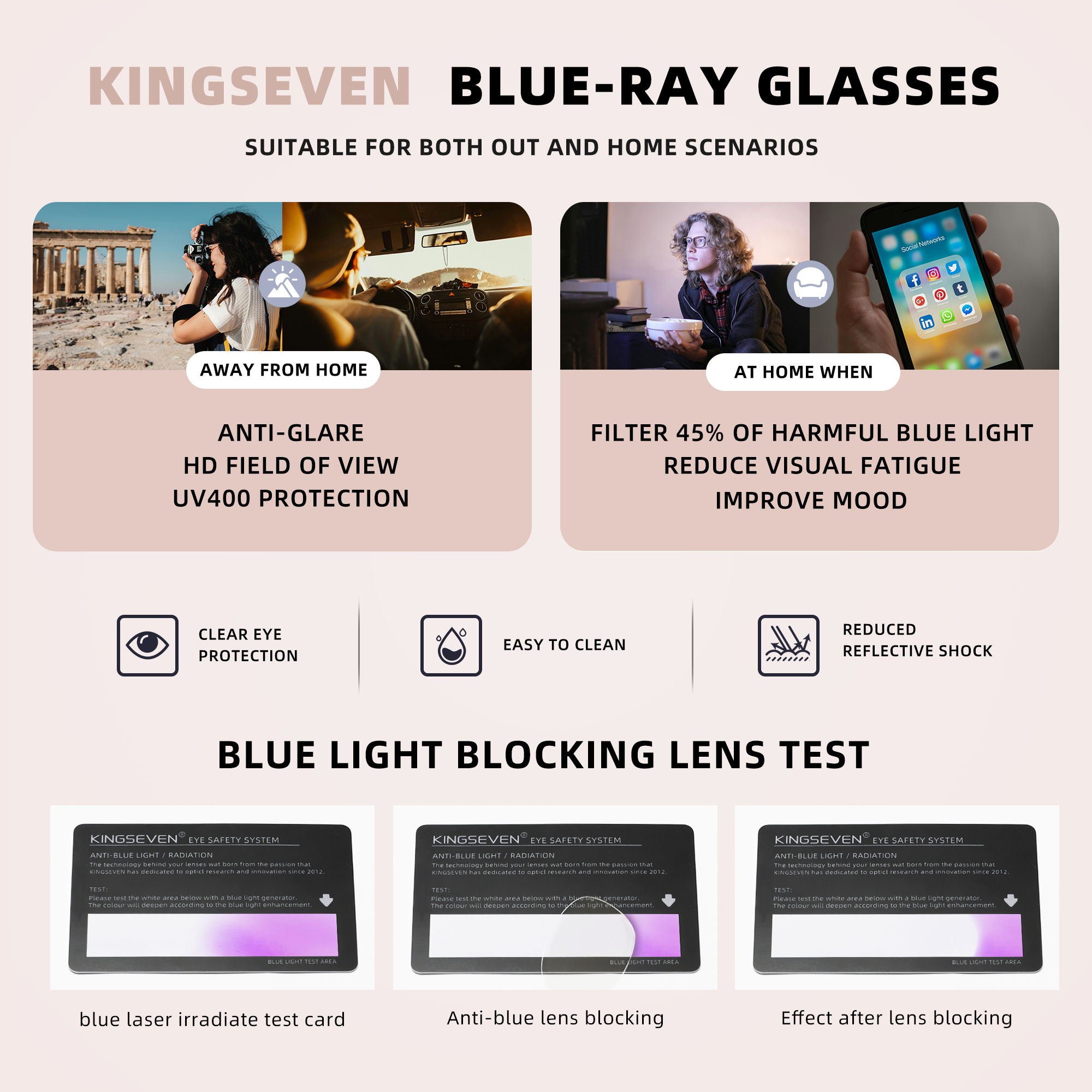 KINGSEVEN Fashion Blue Light B - Mens Fashion Reading Glasses recensione e prezzo