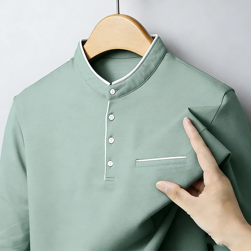Men's Mandarin Collar Long Sle - Mens Fashion Top recensione e prezzo