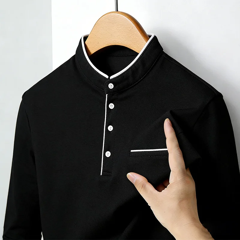 Men's Mandarin Collar Long Sle - Mens Fashion Top recensione e prezzo