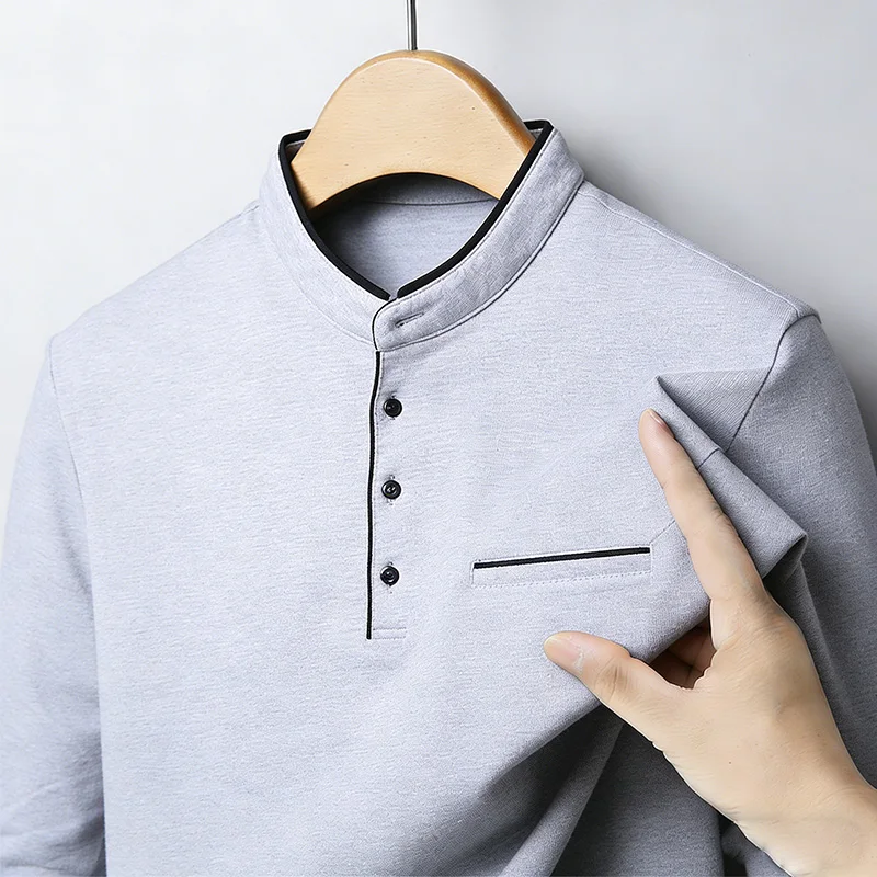 Men's Mandarin Collar Long Sle - Mens Fashion Top recensione e prezzo