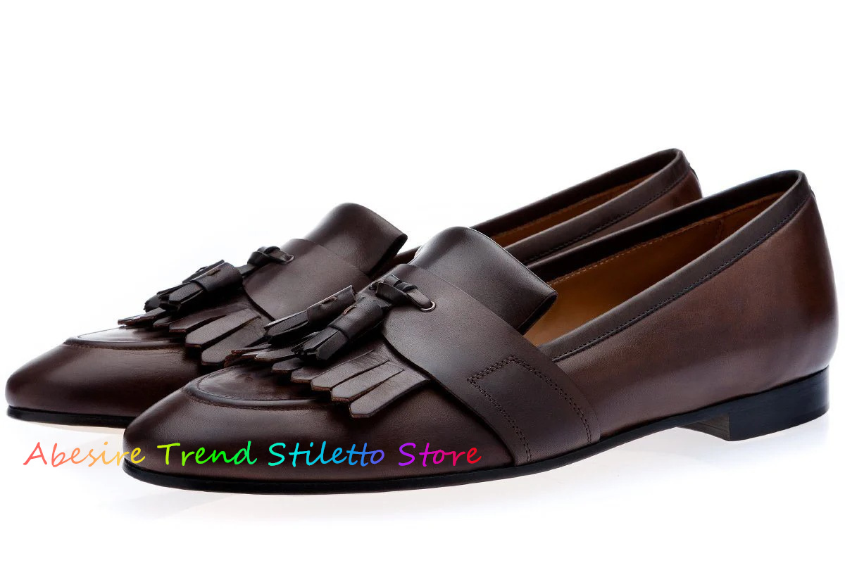Leather Fringed Loafers Men Ta - Suede Loafers Men recensione e prezzo