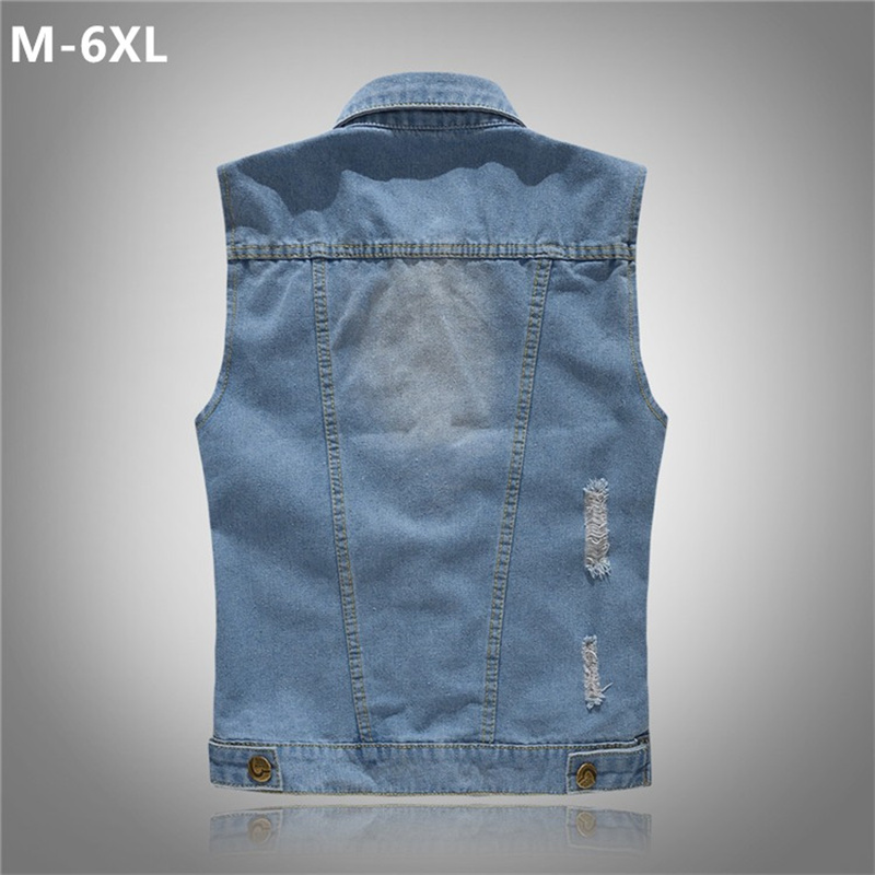 Ripped Denim Waistcoat Men Kor - Men'S Fashion Vest With Jeans recensione e prezzo
