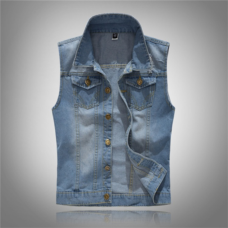 Ripped Denim Waistcoat Men Kor - Men'S Fashion Vest With Jeans recensione e prezzo