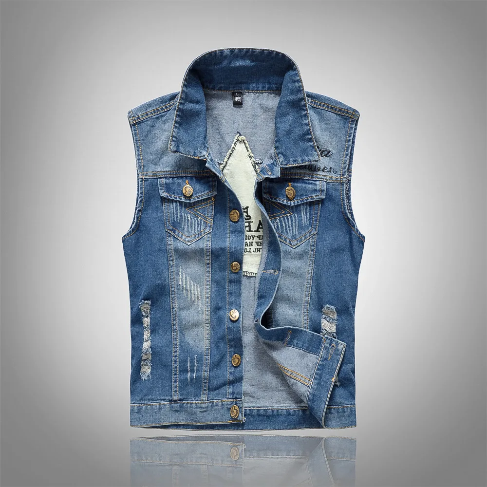 New Fashion Men Ripped Denim V - Men'S Fashion Vest With Jeans recensione e prezzo