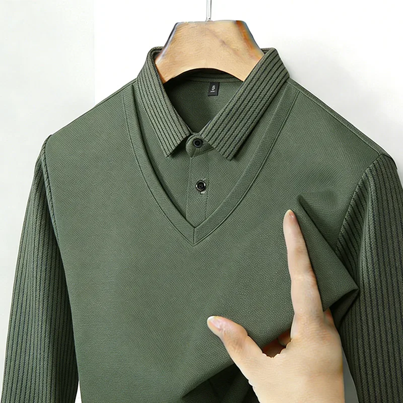 Men's Fake Two Piece Shirt Col - Mens Fashion Casual recensione e prezzo