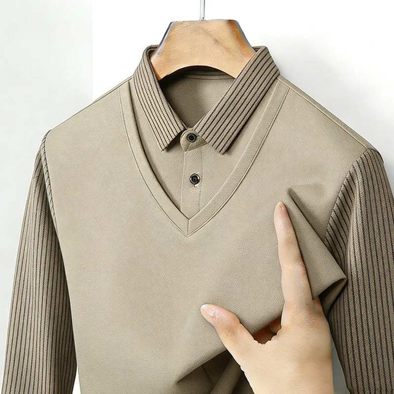 Men's Fake Two Piece Shirt Col - Mens Fashion Casual recensione e prezzo