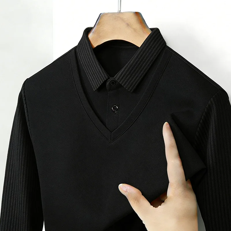 Men's Fake Two Piece Shirt Col - Mens Fashion Casual recensione e prezzo