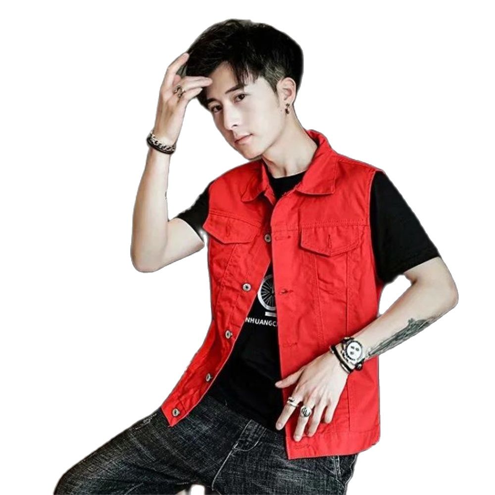 Denim Vest Casual Street Slim  - Men'S Fashion Vest With Jeans recensione e prezzo