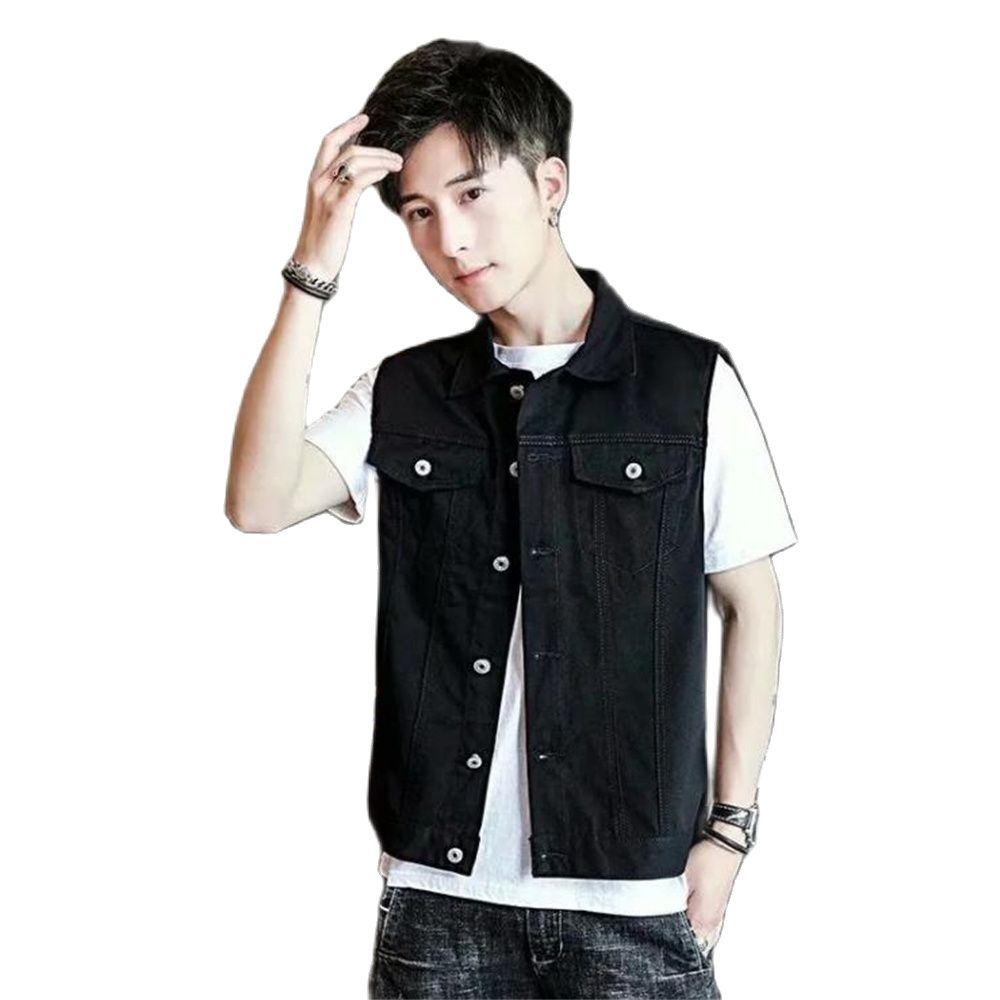 Denim Vest Casual Street Slim  - Men'S Fashion Vest With Jeans recensione e prezzo