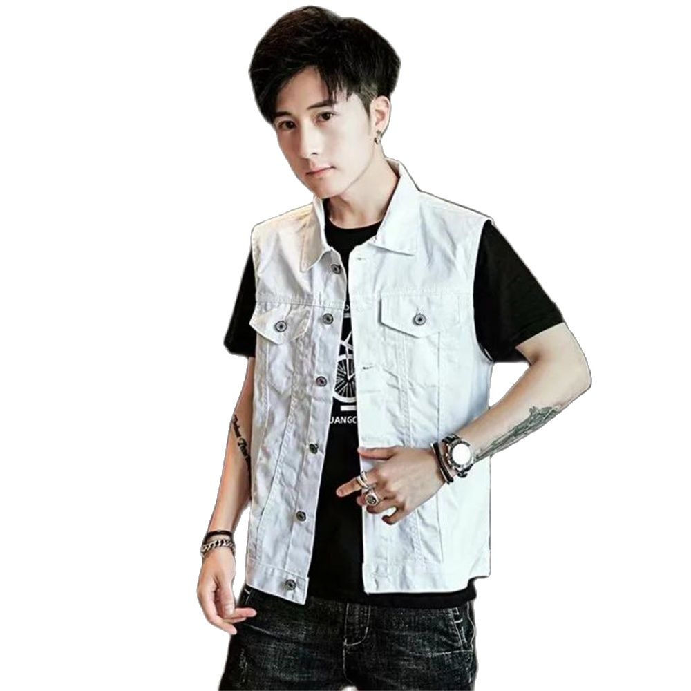 Denim Vest Casual Street Slim  - Men'S Fashion Vest With Jeans recensione e prezzo