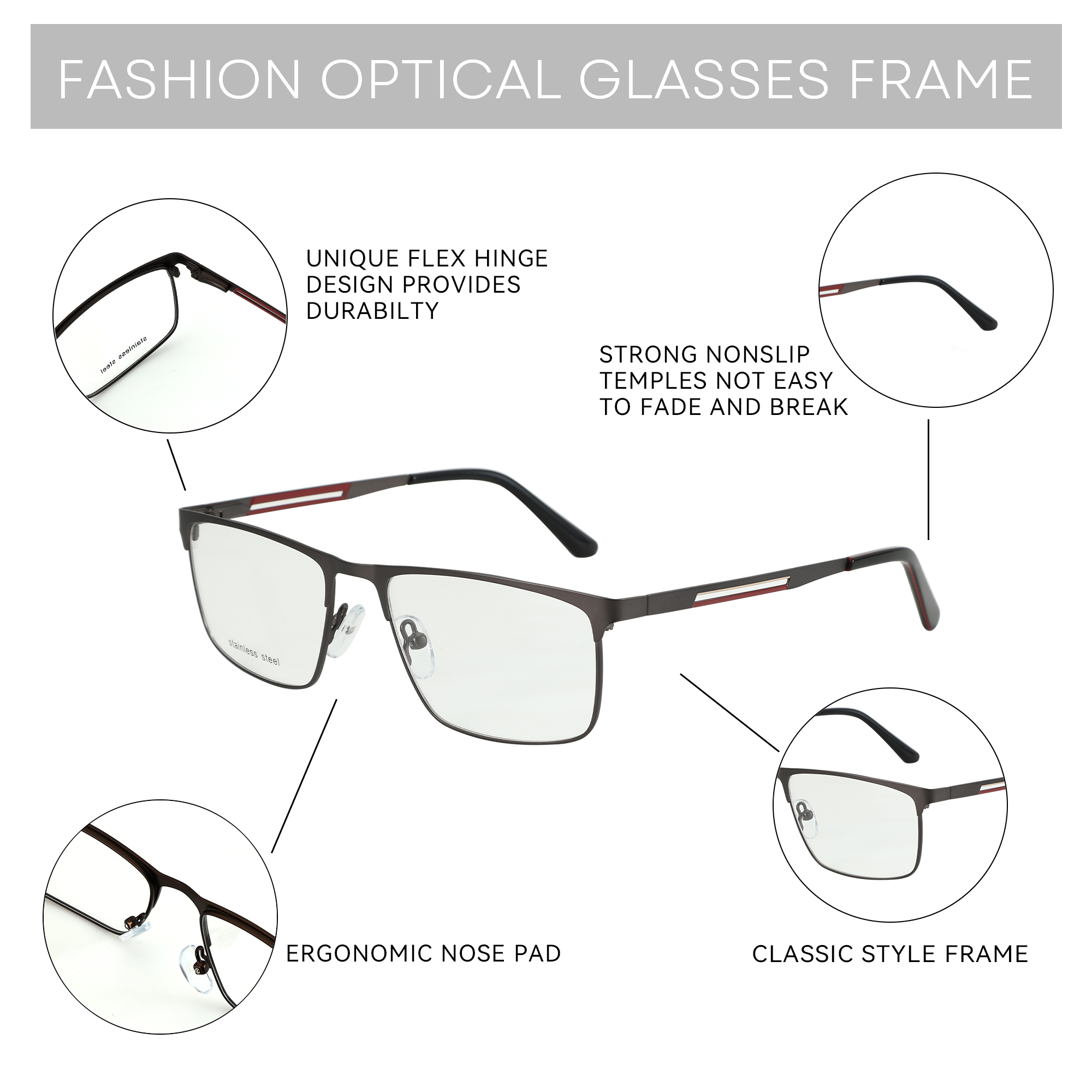 ZENOTTIC Men Half-frame Optica - Men'S Fashion Non Prescription Glasses recensione e prezzo