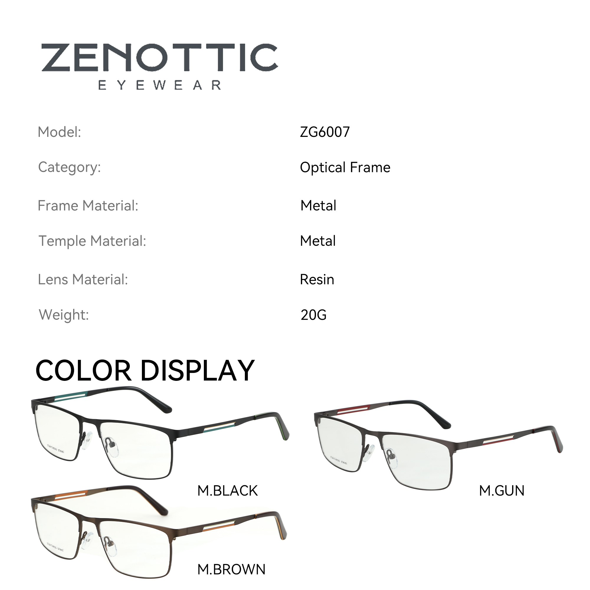 ZENOTTIC Men Half-frame Optica - Men'S Fashion Non Prescription Glasses recensione e prezzo