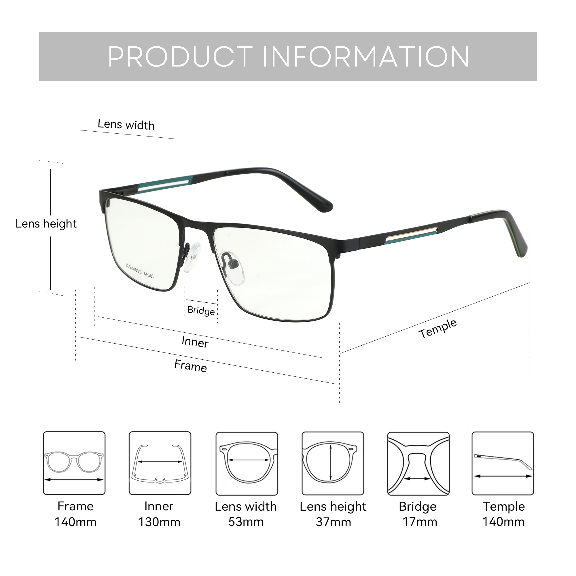 ZENOTTIC Men Half-frame Optica - Men'S Fashion Non Prescription Glasses recensione e prezzo