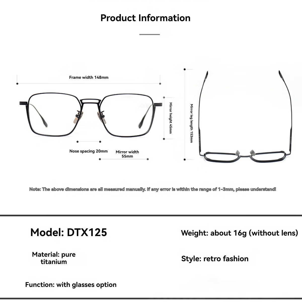FYTOOMetal Frame Plain Eyeglas - Men'S Fashion Non Prescription Glasses recensione e prezzo
