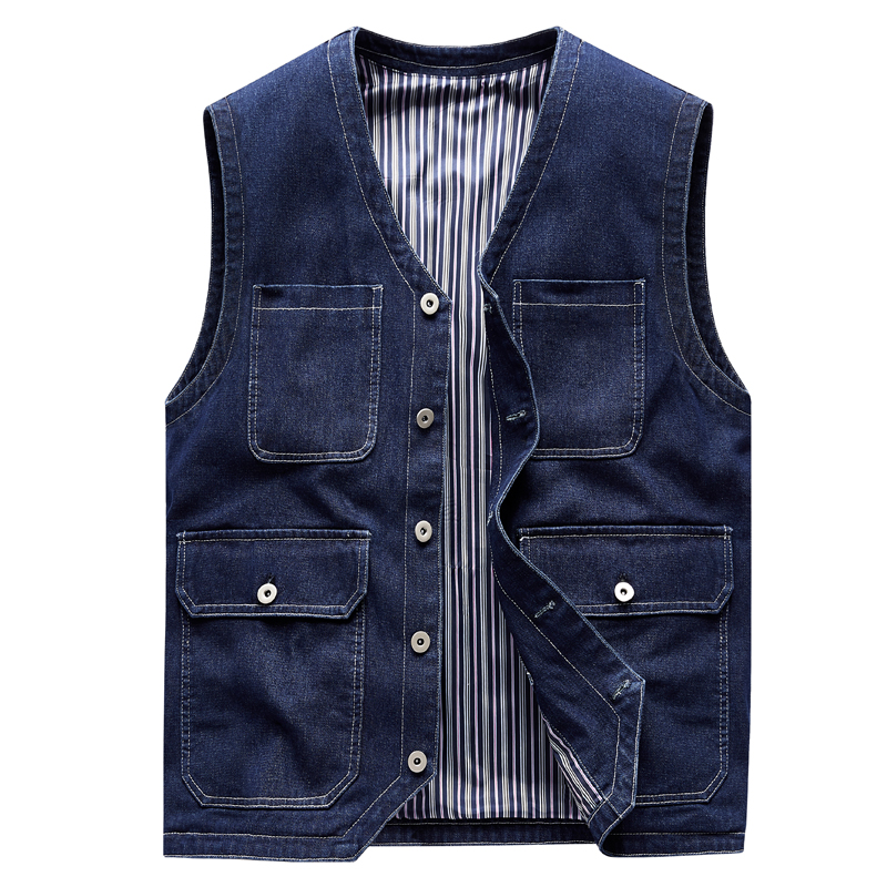Men Jean Vest Outerwear Denim  - Men'S Fashion Vest With Jeans recensione e prezzo