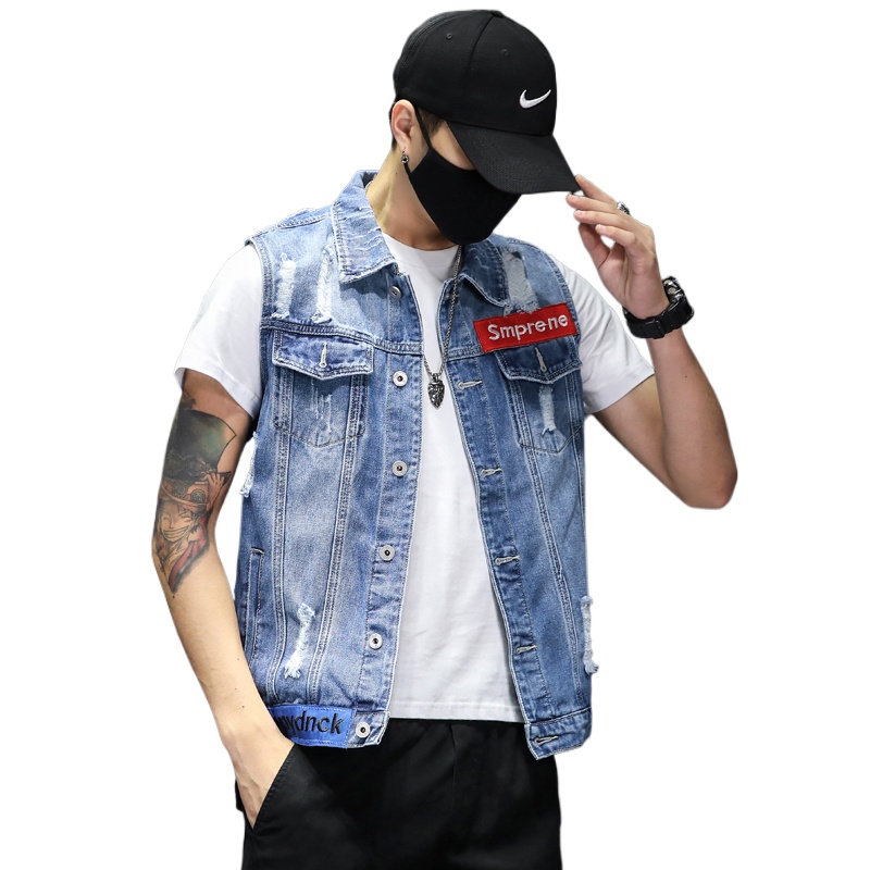 New Fashion Men Blue Denim Ves - Men'S Fashion Vest With Jeans recensione e prezzo