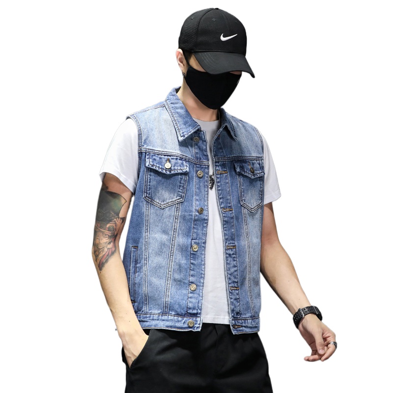 New Fashion Men Blue Denim Ves - Men'S Fashion Vest With Jeans recensione e prezzo