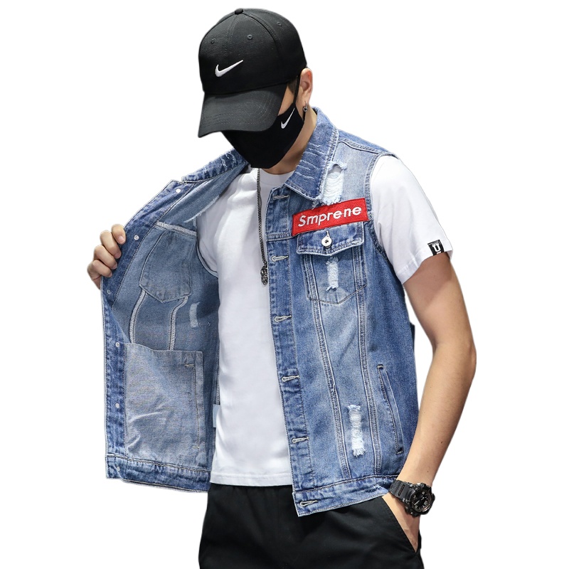 New Fashion Men Blue Denim Ves - Men'S Fashion Vest With Jeans recensione e prezzo