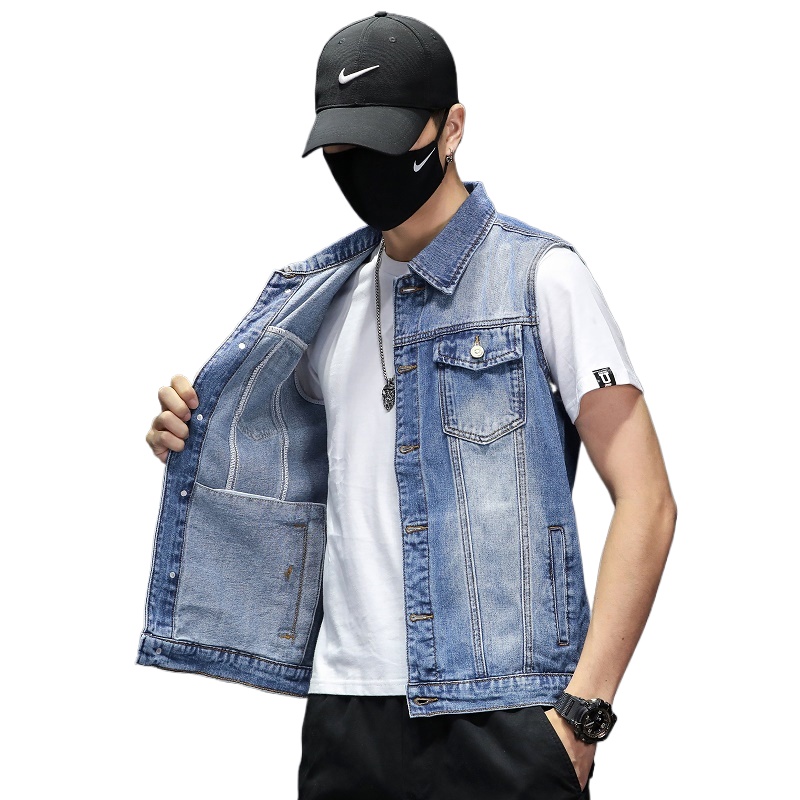 New Fashion Men Blue Denim Ves - Men'S Fashion Vest With Jeans recensione e prezzo