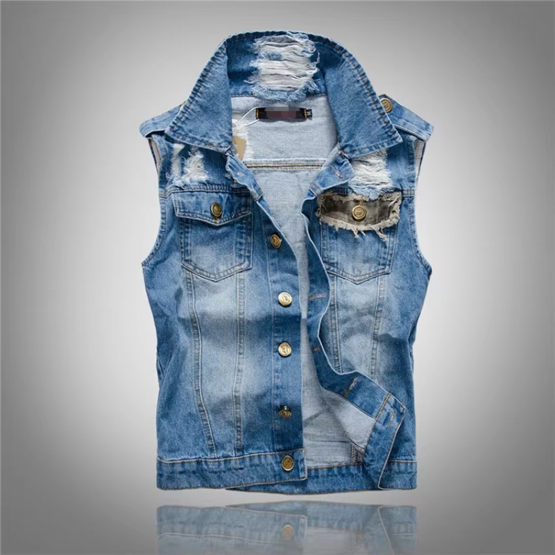 Men Slim Denim Vests Jackets W - Men'S Fashion Vest With Jeans recensione e prezzo