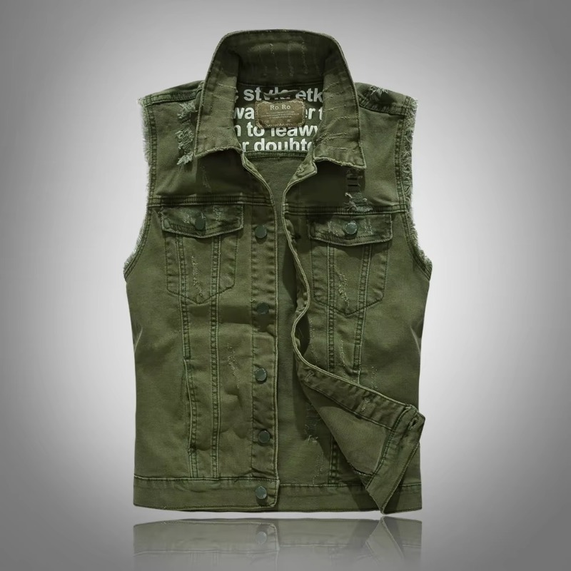 Men Slim Denim Vests Jackets W - Men'S Fashion Vest With Jeans recensione e prezzo