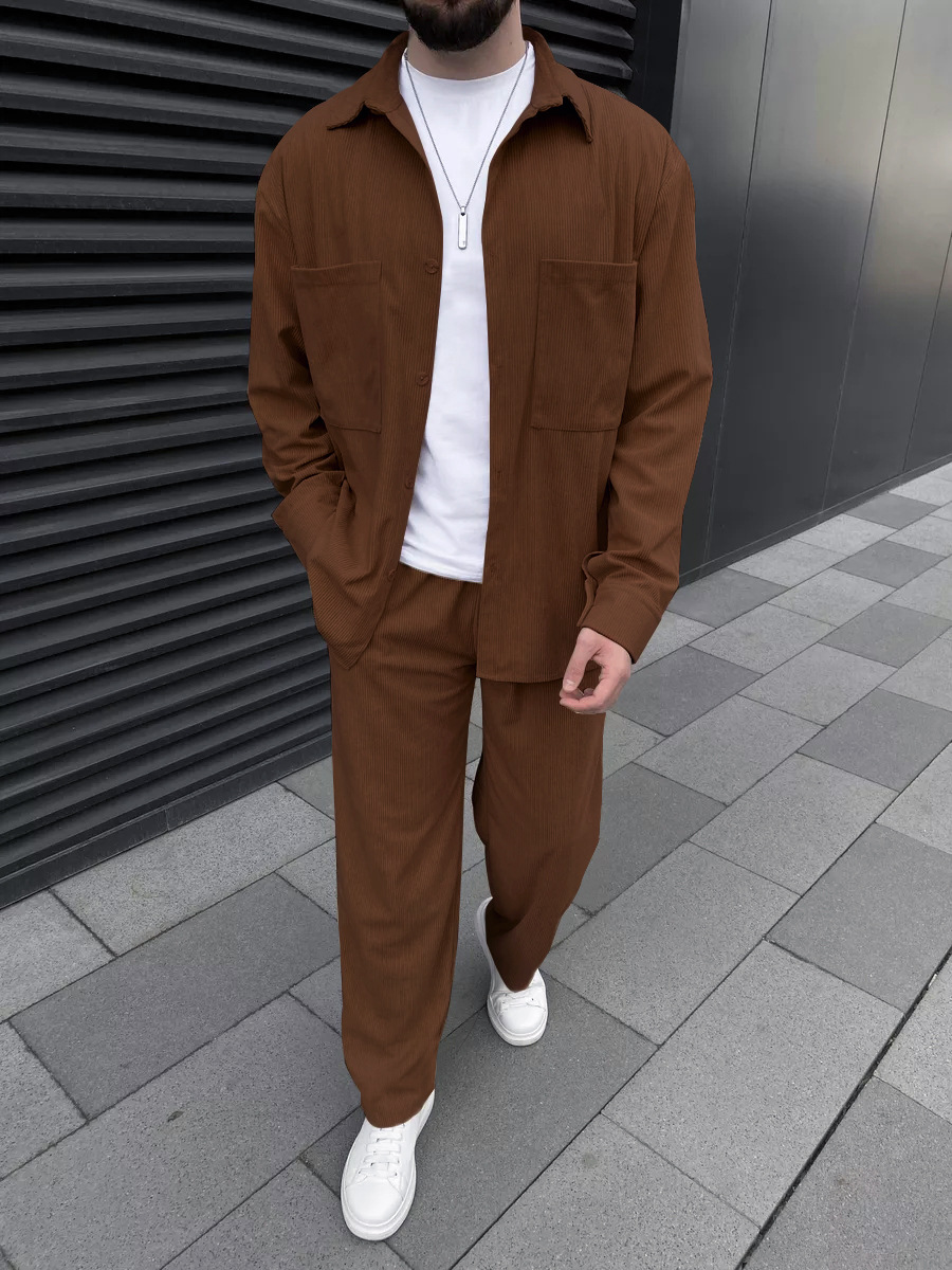 Men's corduroy two-piece outfi - Men Fashion Upper recensione e prezzo
