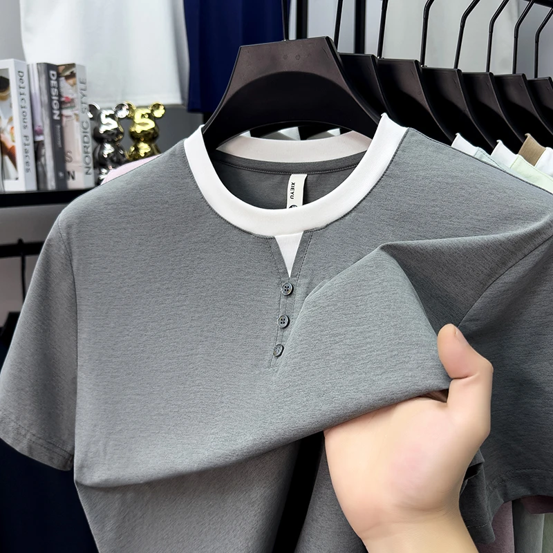 Mens Short Sleeve Henley Neck  - Men Fashion Upper recensione e prezzo