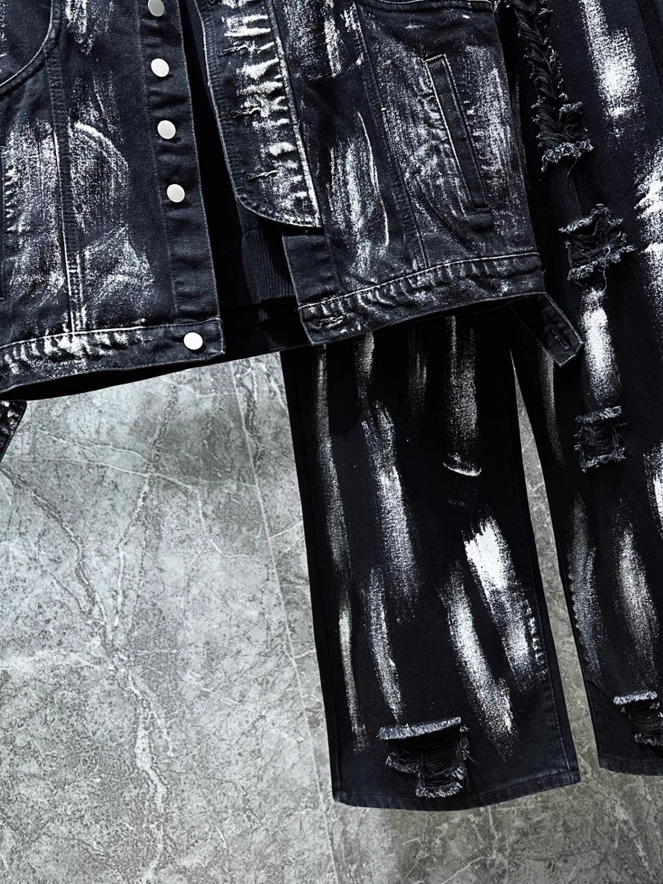 Men's Ripped Jeans Two-piece S - Men'S Fashion Vest With Jeans recensione e prezzo