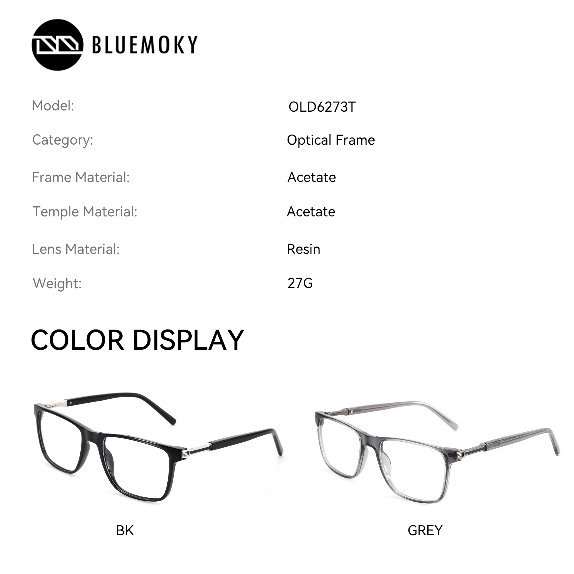 BLUEMOKY Fashion Acetate Mens  - Men'S Fashion Non Prescription Glasses recensione e prezzo