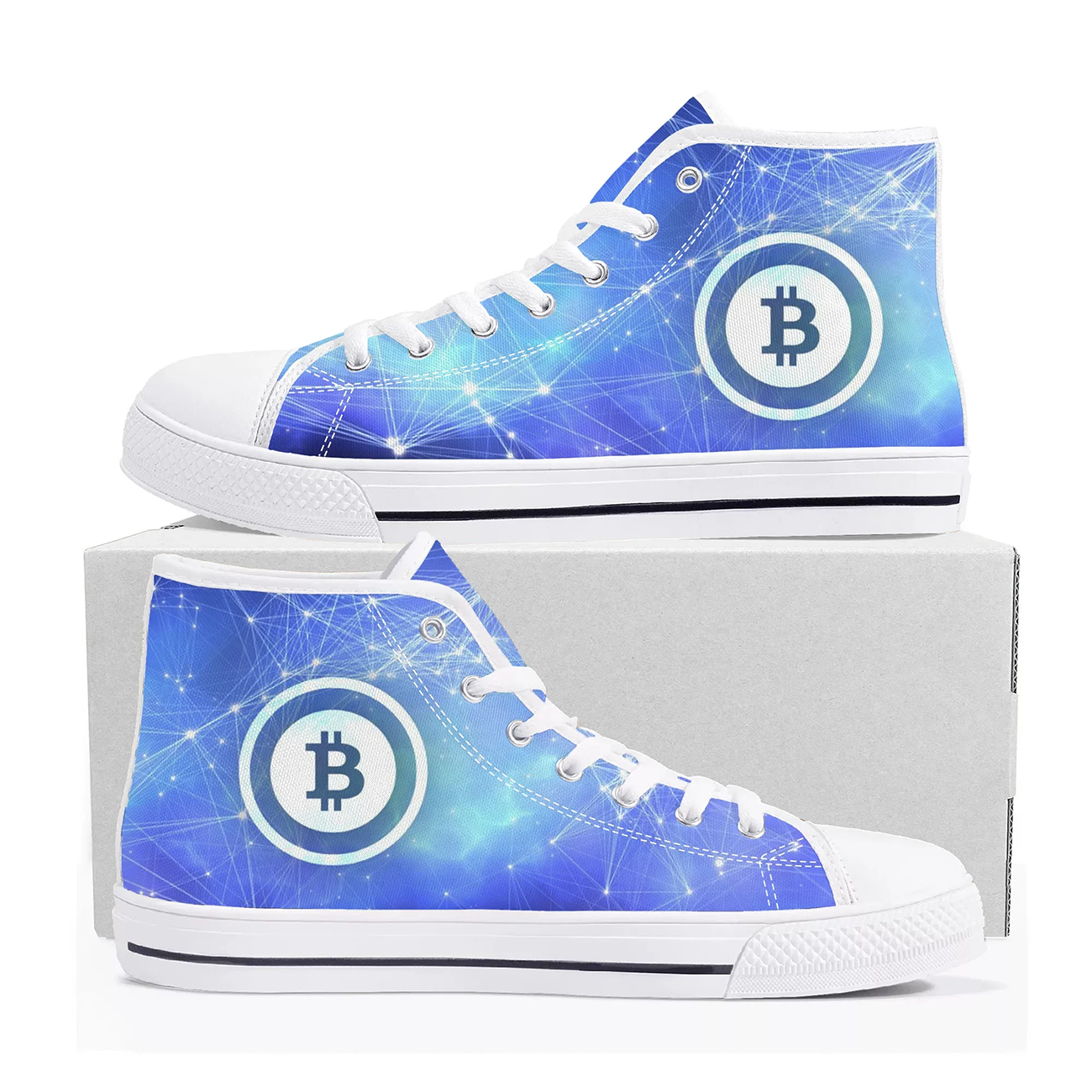 Bitcoin Logo Custom Canvas Sho - Men'S Fashion Logo recensione e prezzo