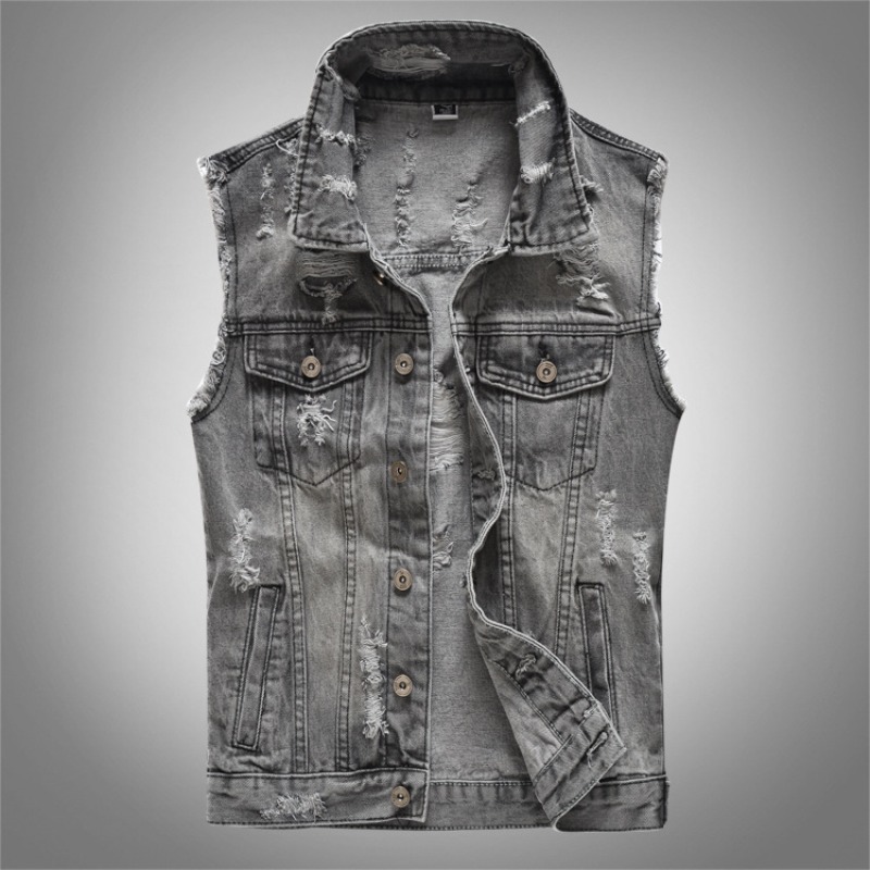 New Fashion Men Retro Grey Den - Men'S Fashion Vest With Jeans recensione e prezzo