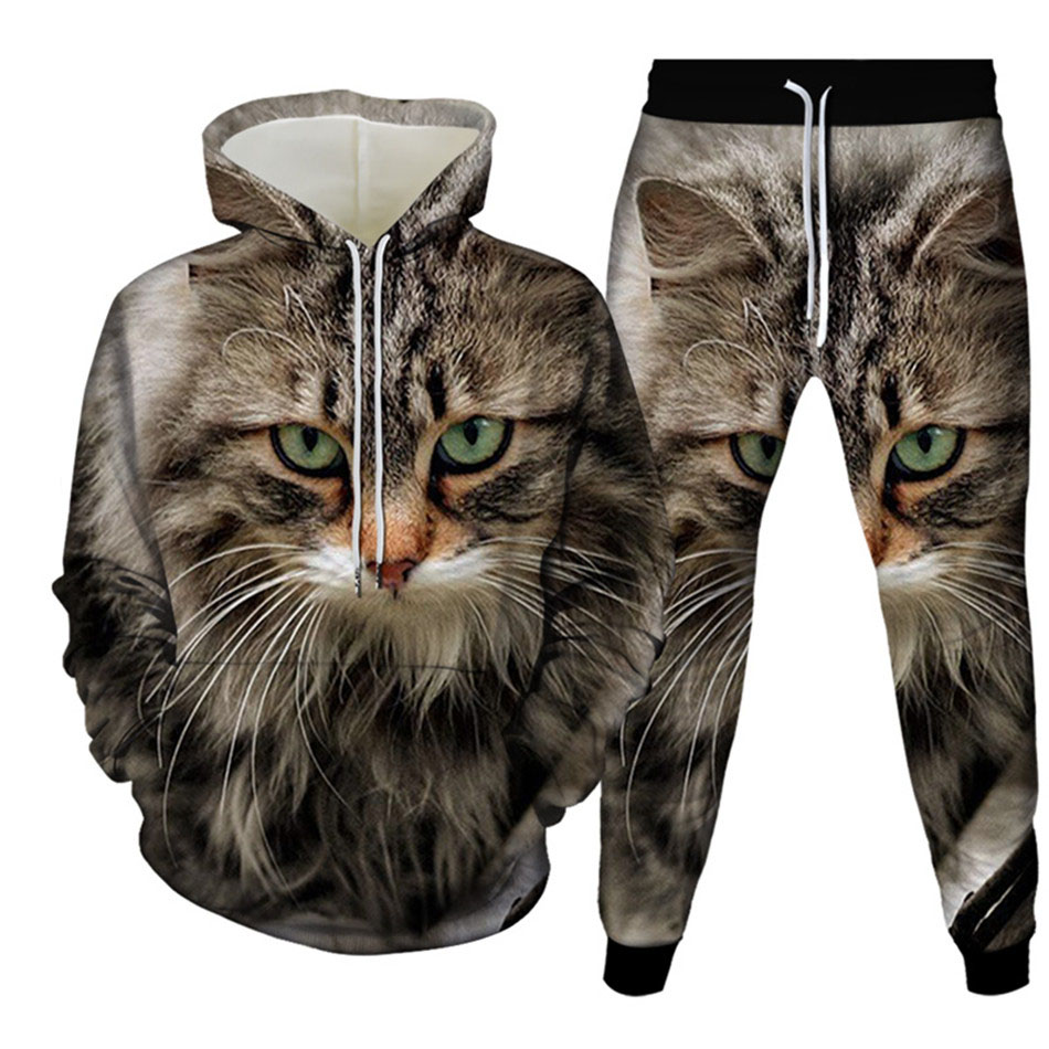 Autumn Funny Animal Cat 3D Pri - Men'S Fashion Hoodies recensione e prezzo