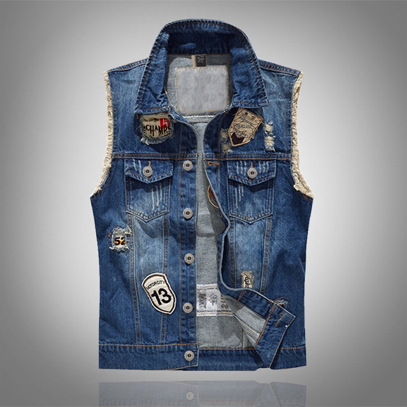 New Fashion Men Blue Casual Ri - Men'S Fashion Vest With Jeans recensione e prezzo