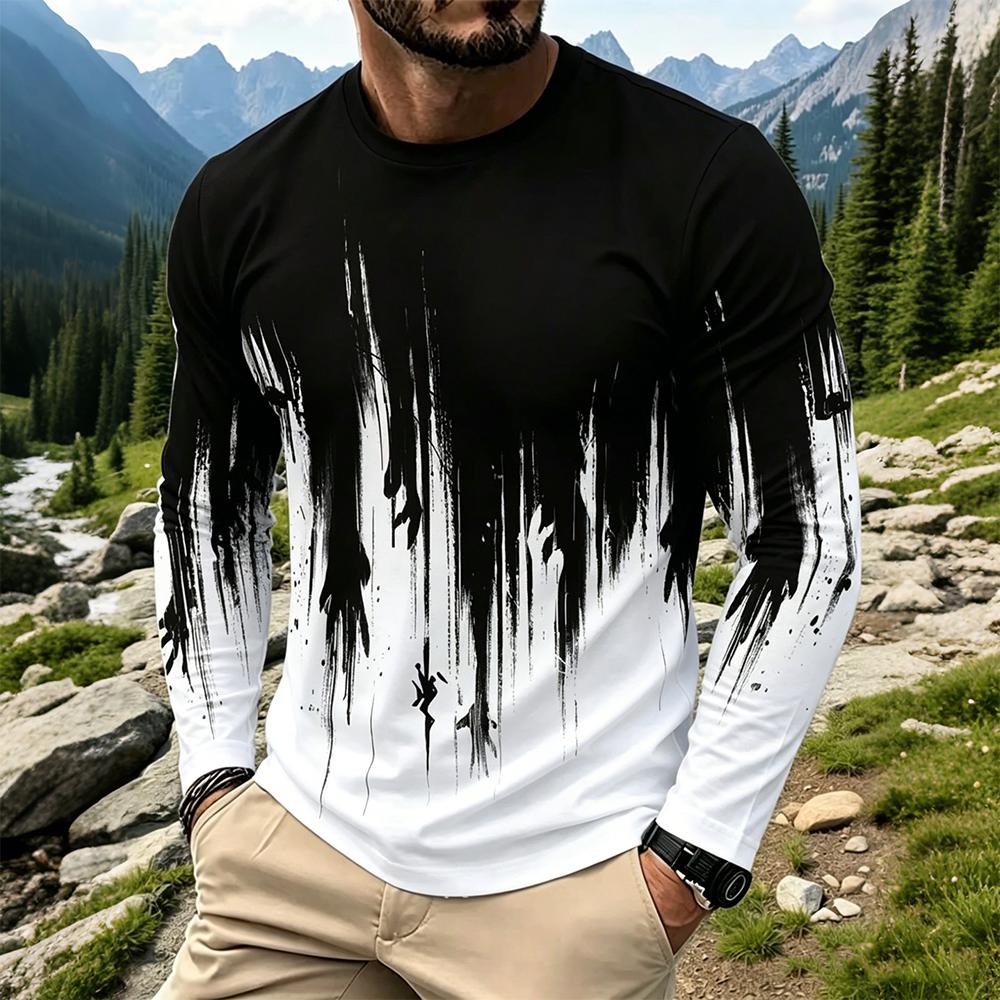 Men's Gradient Ink Splash Long - Mens Fashion Top recensione e prezzo