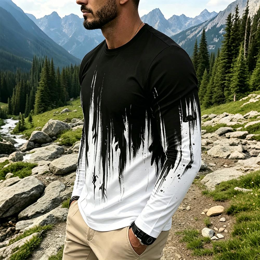 Men's Gradient Ink Splash Long - Mens Fashion Top recensione e prezzo