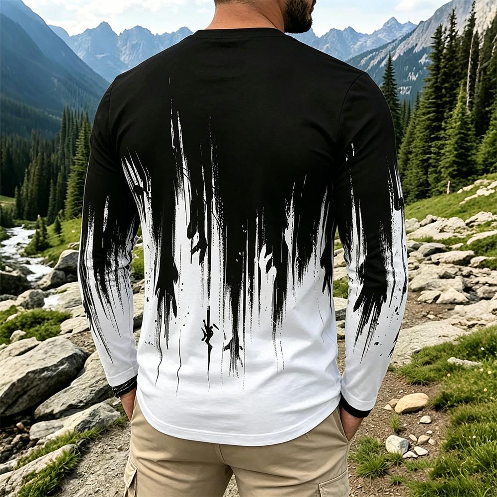 Men's Gradient Ink Splash Long - Mens Fashion Top recensione e prezzo