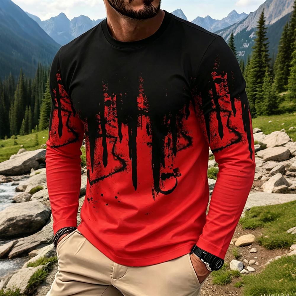 Men's Gradient Ink Splash Long - Mens Fashion Top recensione e prezzo
