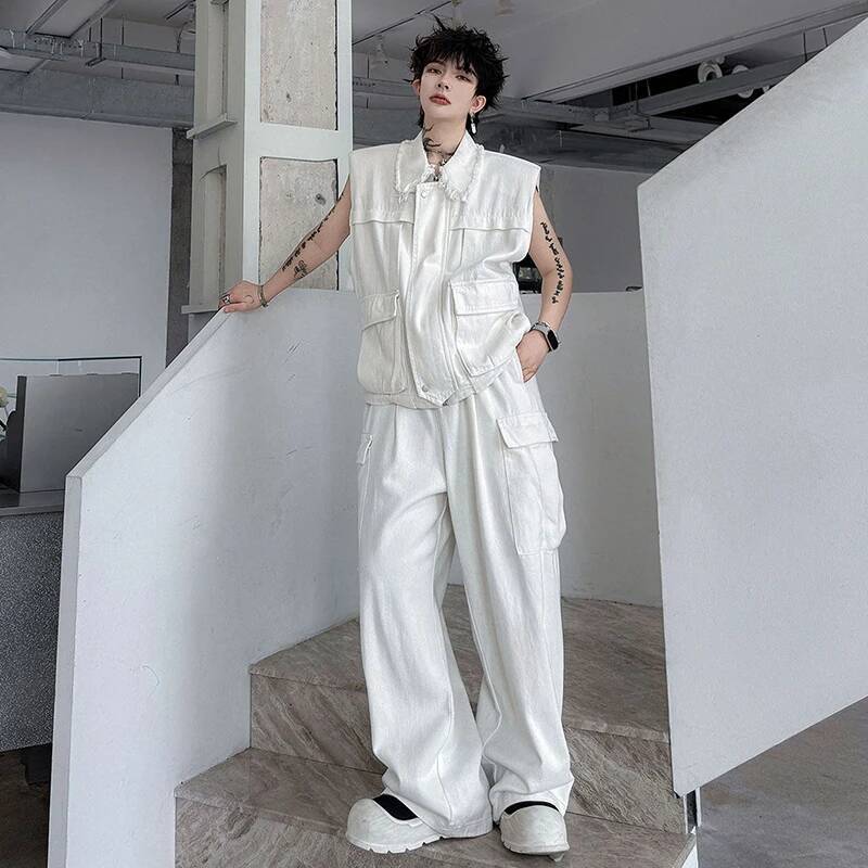 LUZHEN 2026 Summer Solid Color - Men'S Fashion Vest With Jeans recensione e prezzo