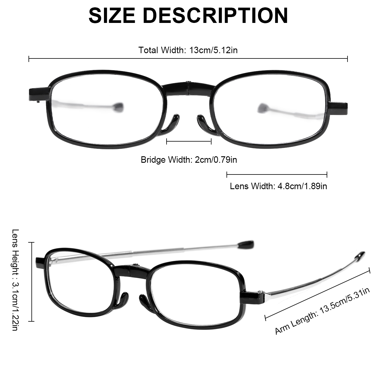 1pc  Folding Reading Glasses R - Mens Fashion Reading Glasses recensione e prezzo